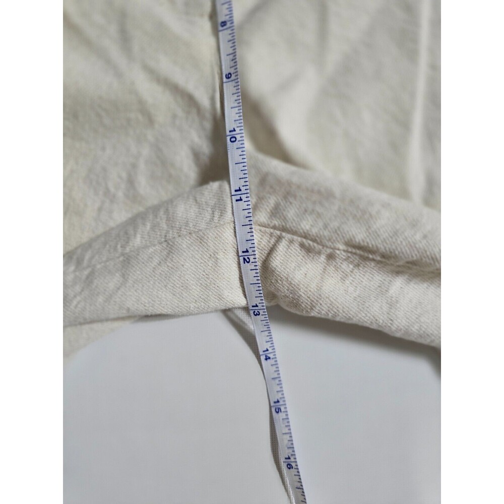 Zara Ivory Linen Cotton Wide Leg Pants Size L - Picture 7 of 8